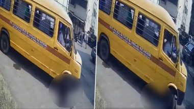 Vasai Road Accident Video: Siblings Mowed Down By Loaded School Bus in Maharashtra, Disturbing Visual Surfaces